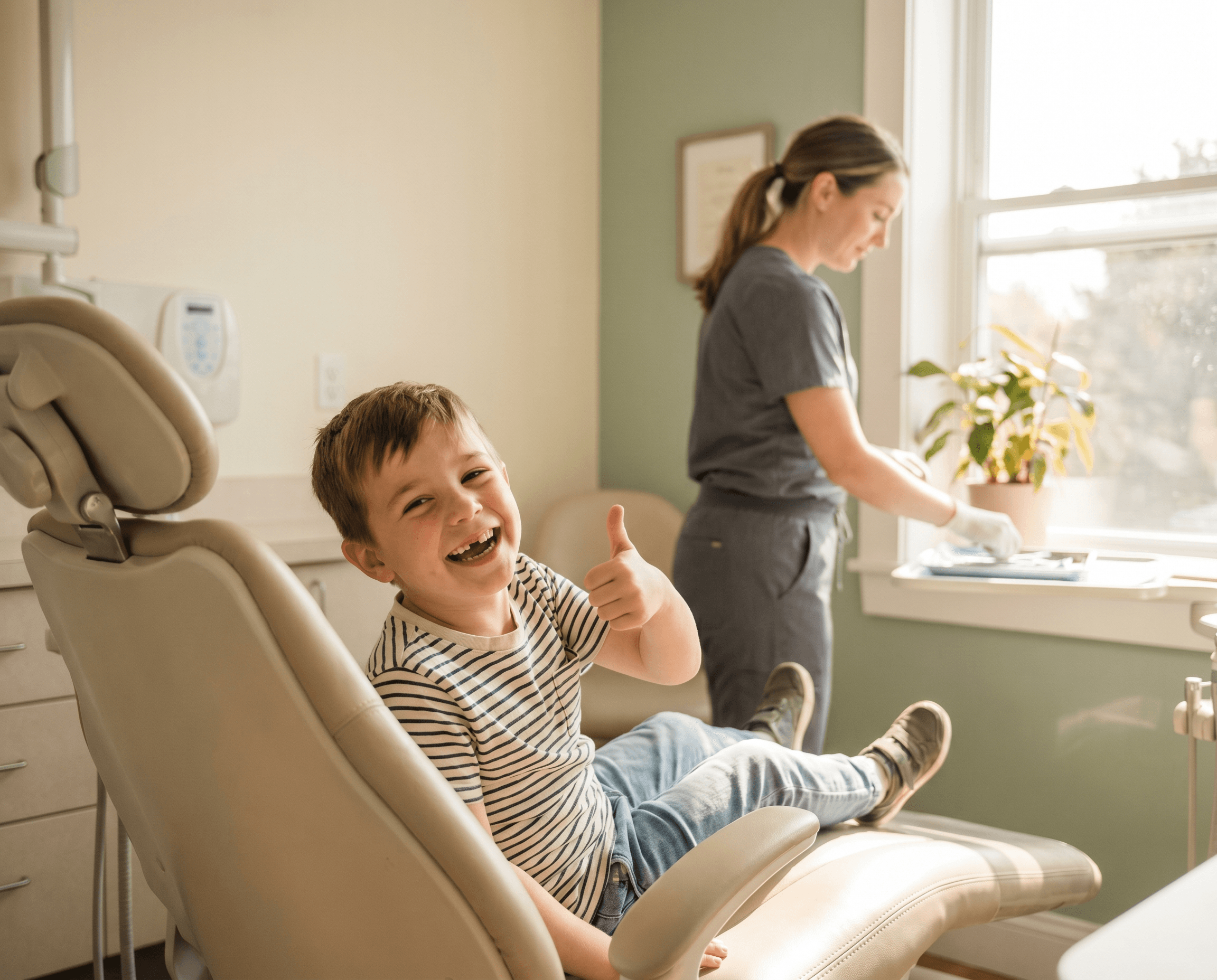 Dr. Priya treating a young patient in our kid-friendly room